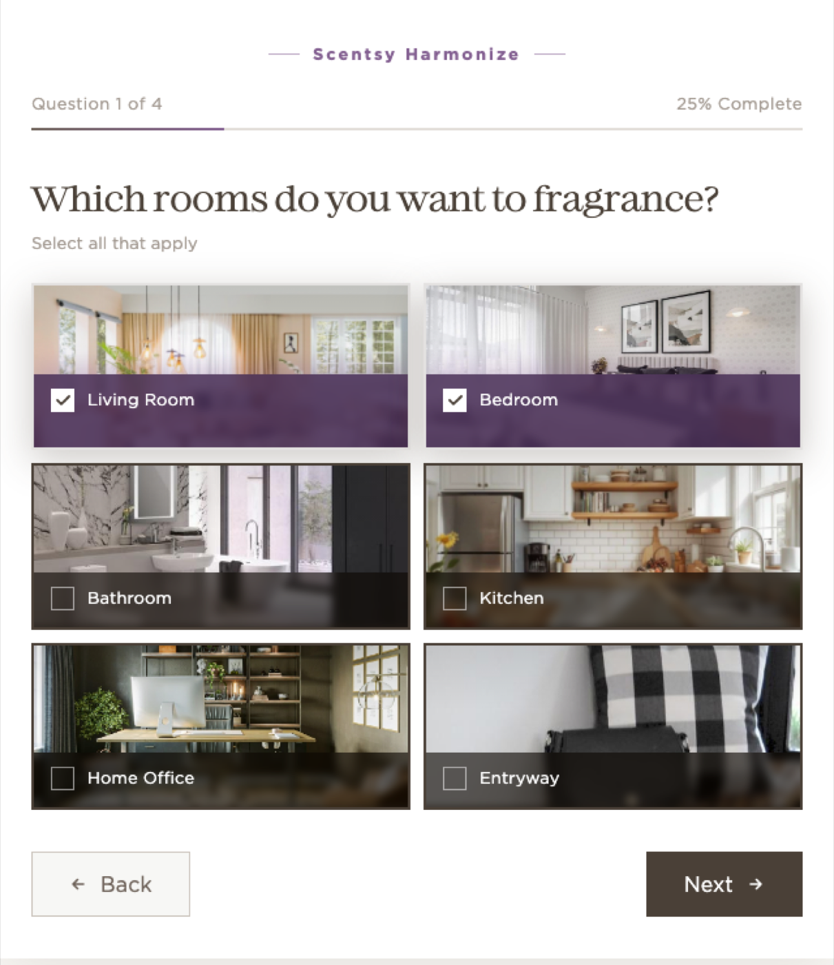 Scentsy Harmonize quiz: which rooms do you want to fragrance?